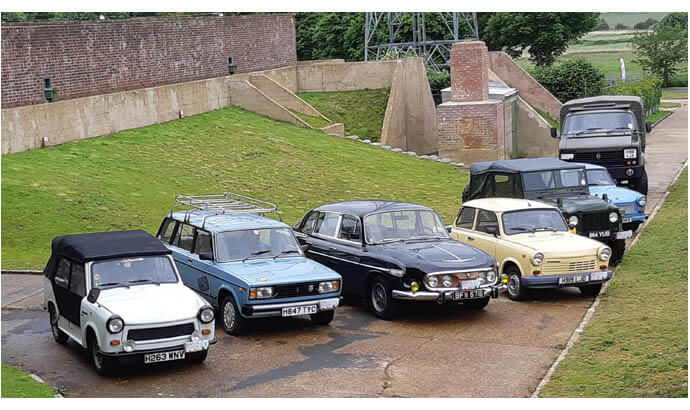 Wartburg, Lada, Trabant vehicles at the Block